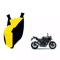 Auto Pearl Waterproof Two Wheeler Cover For Kawasaki Z750 (Yellow & Blue)-image-50