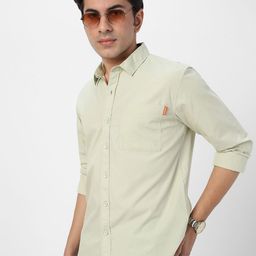 Urbano Fashion Men Spread Collar Solid Cotton Casual Shirt-picture-44