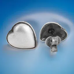 Meadows 925 Sterling Silver Heart Shaped Oxidised Studs-picture-17