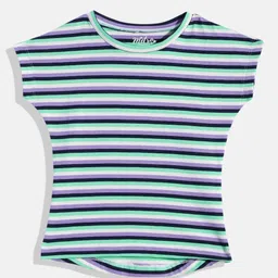 METRO KIDS COMPANY Multicoloured Striped Extended Sleeves Crop Top-picture-34