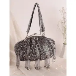SWISNI Black Embellished Clutch Bag (M)-picture-17