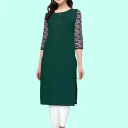Coft Round Neck Regular Sleeves Straight Kurta-image-27