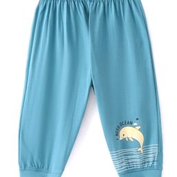 Tango Single Jersey Knit Full Length Lounge Pant with Sea Life Print - Milky Blue-picture-23