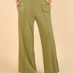 Zelena 100% Modal Solid Palazzo - Olive Green-picture-27