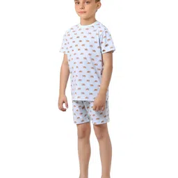 Jack & Jones Junior Half Sleeves T-Shirt & Shorts Set Printed - White image 2