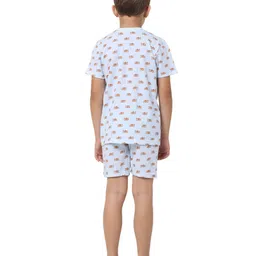 Jack & Jones Junior Half Sleeves T-Shirt & Shorts Set Printed - White image 3
