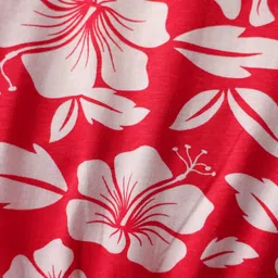 Babyhug Cotton Knit Three Fourth Raglan Sleeves With Floral Print - Red image 3