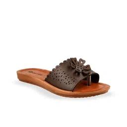 Aeroblu Women Open Toe Flats with Laser Cuts-image-5