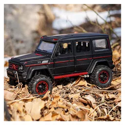 PLUSPOINT Diecast AMG G500 Off Road Toy Car Scale Model Pull Back Vehicles Alloy Simulation Supercar with Lights and Sound Also for Car Dashboard G500 - Black image 4