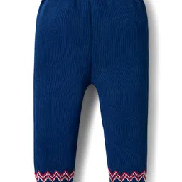Babyhug Organic Cotton Knitted Full Sleeves Sweater Set With Penguin Design & Cap - Navy Blue & Red image 4