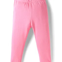 Babyhug Single Jersey Knit Full Sleeves Top and Leggings Set with Back-Snap Buttons Bunny & Floral Print Bow Applique & Frill Detailing - Pink image 4