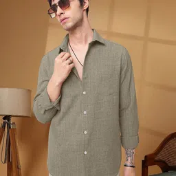 Moda Rapido Men Solid Spread Collar Casual Shirt image 3