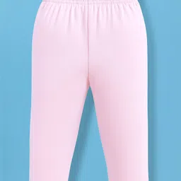 I Bears Interlock Woven Full Sleeves Night Suit Cap & Mittens With Text Print - Pink image 5