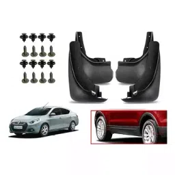 Auto Pearl Front and Rear Mud Guard For Renault Scala (Black) Set of 4 Pcs-image-84