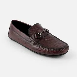 J.FONTINI Men Textured Leather Slip-On Formal Loafers-picture-13