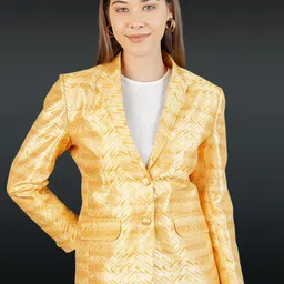 INDOPHILIA Printed Single Breasted Blazer-picture-51