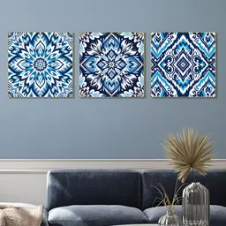 nestroots Tile Blue & White 3 Pieces Canvas Paintings Wall Arts-image-71