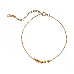 MYKI Stainless Steel Gold-Plated Artificial Beaded Wraparound Bracelet image 2