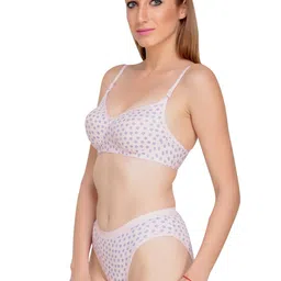 Liigne Pack Of 2 Star Printed Everyday Padded Bra Pure Cotton Lingerie Set image 2