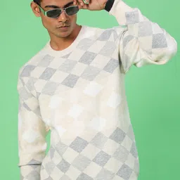 V-Mart Self Design Cotton Round Neck Pullover image 2