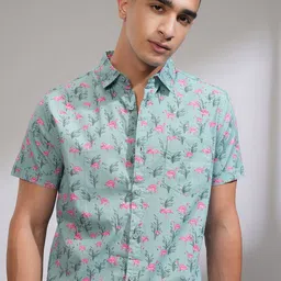 HIGHLANDER Men Slim Fit Animal Printed Casual Shirt-image-50