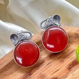 BLACKBOX Oxidised Artificial Stone Studded Earring image 4