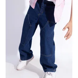 Taffykids Denim Solid Jeans - Navy Blue image 1
