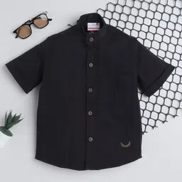 BAATCHEET Cotton Half Sleeves Striped Shirt - Black-picture-16