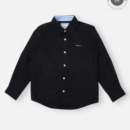 Pepe Jeans Cotton Woven Full Sleeves Solid Colour Shirt - Black-picture-11