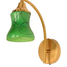 SOMIL Green & Black Printed Glass Cylinder Shaped Wall Lamp image 5