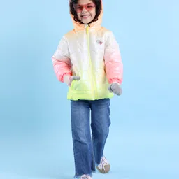 Babyhug Full Sleeves Hooded Jacket with Heart Patch - Pink image 2