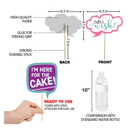 Zyozi 4th Birthday Photo Booth Props Kit Multi Colour - Pack of 30 image 3