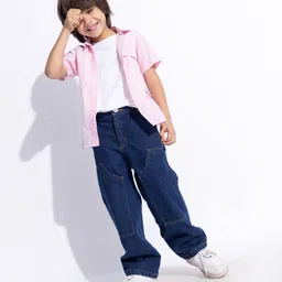 Taffykids Denim Solid Jeans - Navy Blue image 4