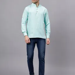 Katumbriya Mandarin Collar Cotton Kurta image 4