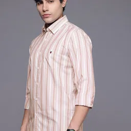 Louis Philippe Sport Pure Cotton Super Slim Fit Striped Casual Shirt-picture-21