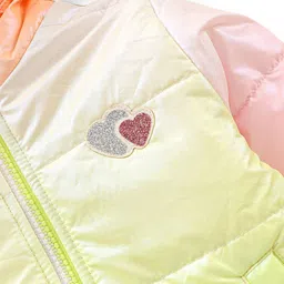 Babyhug Full Sleeves Hooded Jacket with Heart Patch - Pink image 5