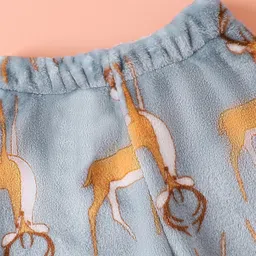 Mark & Mia Full Sleeves Winter Wear Co-ords Night Suit With Animal Print - Grey image 5