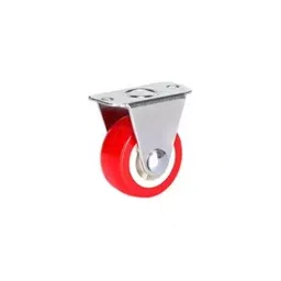 SUWAS TROLLEY STORE 3x1.25 Inch 75 Kg PU Fixed Castor Wheel 3x1.25-75-FX-PU-image-62