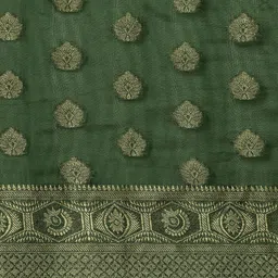 Mitera Ethnic Motifs Zari Organza Kanjeevaram Saree image 4