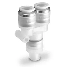 SMC KPU Series Union Y, 6 mm to 6 mm, Tube-to-Tube Connection Style, KPU06-00 image 1