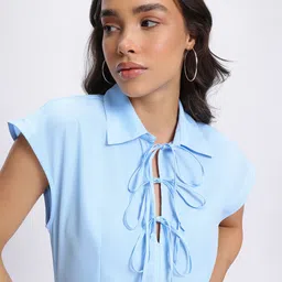 glitchez Cottage Couture Bow Tie-Ups A-Line Mini Dress-picture-37