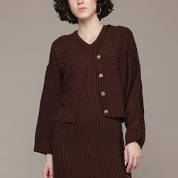 The Roadster Lifestyle Co. Ribbed Mini Sweater Dress with Cardigan-image-43