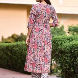 Moda Rapido Floral Printed Notch Neck Anarkali Kurta With Trouser And Dupatta image 2