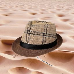 Infispace Men Brown Checked Fedora Hat-picture-2