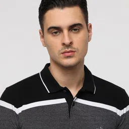 Crocodile Engineered Striped Polo Collar Slim Fit T-shirt image 5