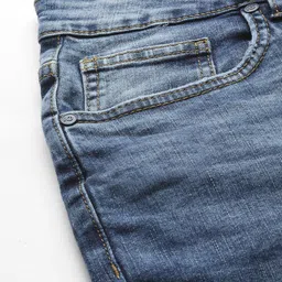 ether Women Blue Boyfriend Fit Slash Knee Light Fade Stretchable Jeans image 2