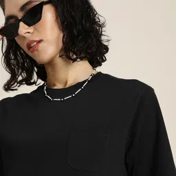 DILLINGER Oversized Drop-Shoulder Sleeves Longline Pure Cotton T-shirt-image-36