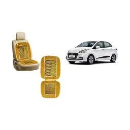 Auto Pearl Car Wooden Bead Seat Cushion with Velvet Border Compatible for Xcent 2016 2 Pcs-picture-26