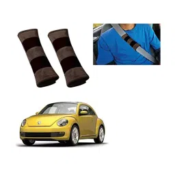 Auto Pearl Seat Belt Cushion (Pack of 2, Brown Black) Compatible for Volkswagen Beetle-picture-42