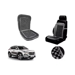 Auto Pearl Car Wooden Bead Seat Cushion with Grey Velvet Border Compatible for Tucson-picture-47